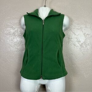 Lands' End Women Green Comfort Casual Fleece Sweater Vest‎ Size XSMAL